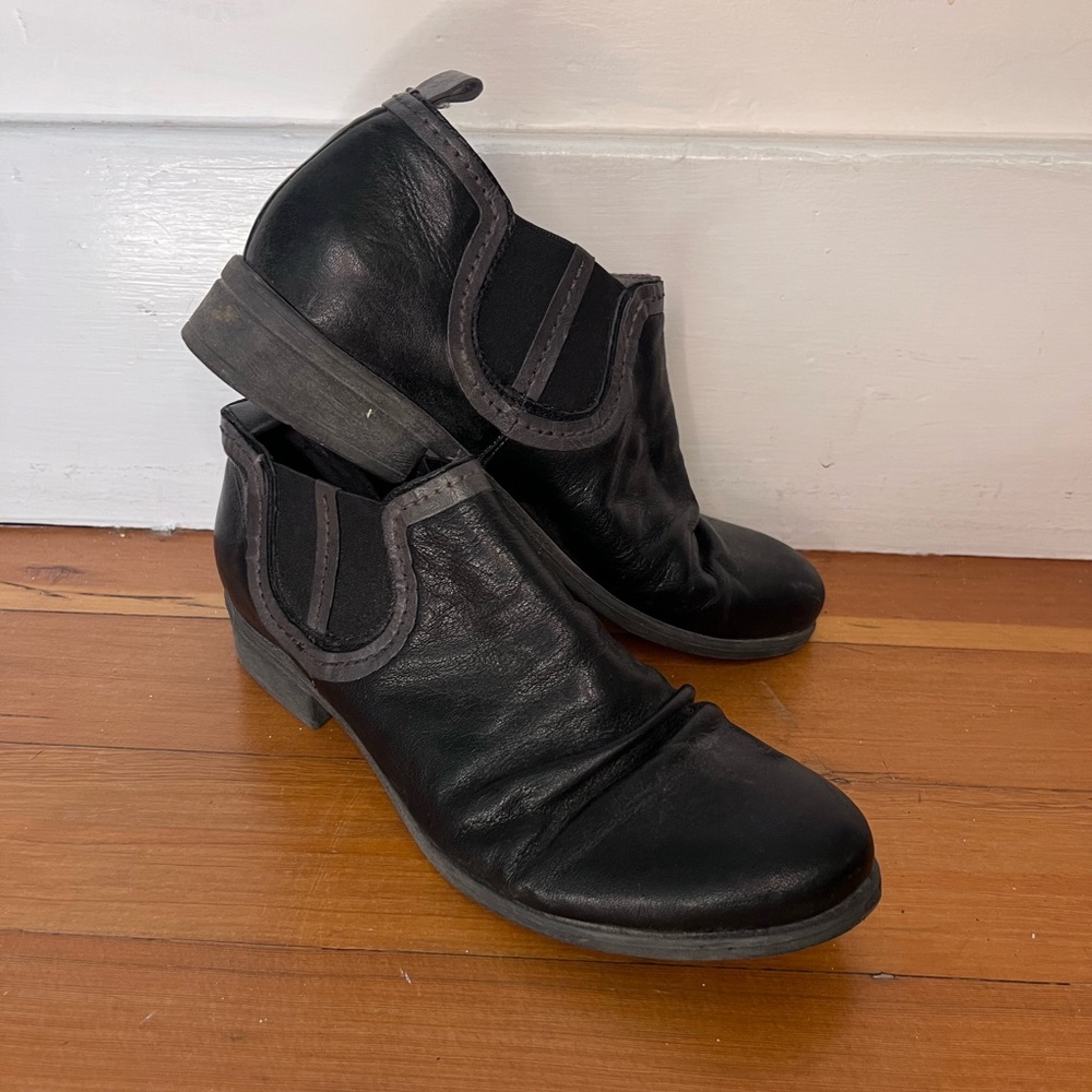 Miz Mooz black ankle bootie